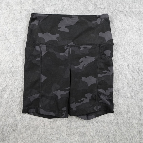 Yogalicious Pants - Yogalicious Shorts Womens Extra Small Black Camo High Waist Pockets Biker Lux